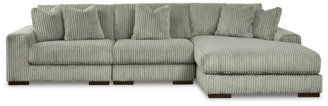 Lindyn 3-Piece Sectional with Chaise (Color: Fog, Sectional Orientation: Right Arm Facing)