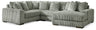 Lindyn 4-Piece Sectional with Chaise (Color: Fog, Sectional Orientation: Right Arm Facing)