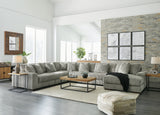 Lindyn 6-Piece Sectional with Chaise (Color: Fog, Sectional Orientation: Right Arm Facing)