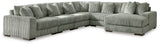 Lindyn 6-Piece Sectional with Chaise (Color: Fog, Sectional Orientation: Right Arm Facing)