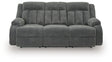 Observation Power Reclining Sofa with Drop Down Table (Color: Steel)