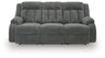 Observation Power Reclining Sofa with Drop Down Table (Color: Steel)