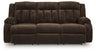 Observation Power Reclining Sofa with Drop Down Table (Color: Chocolate)