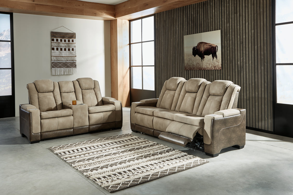 Next-Gen DuraPella 2-Piece Sofa and Loveseat (Power Reclining Sofa, Power Reclining Loveseat with Console)