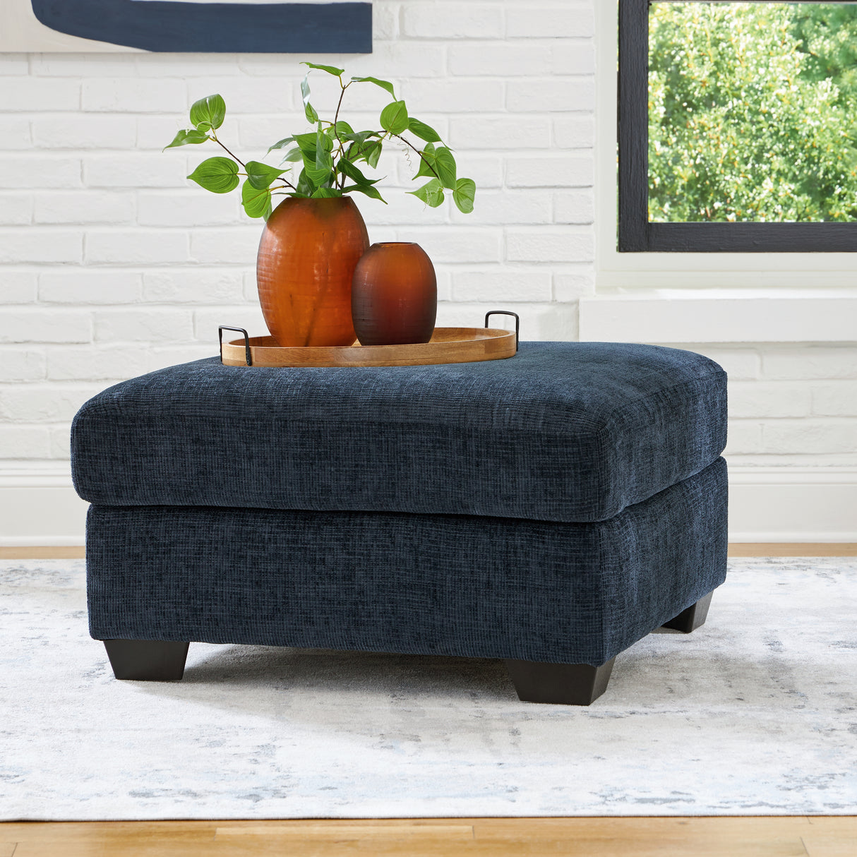 Aviemore Oversized Accent Ottoman (Color: Ink)