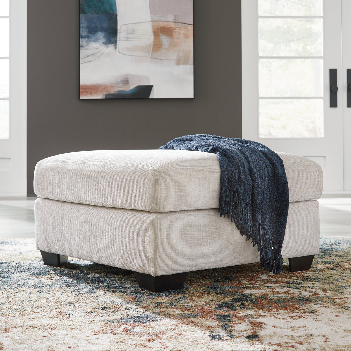 Aviemore Oversized Accent Ottoman (Color: Stone)
