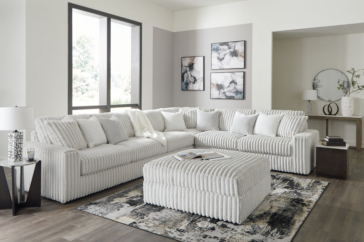 Stupendous 5-Piece Sectional with Ottoman (Armless Chair, Left-Arm Facing Sofa, Right-Arm Facing Sofa, Wedge, Oversized Accent Ottoman)