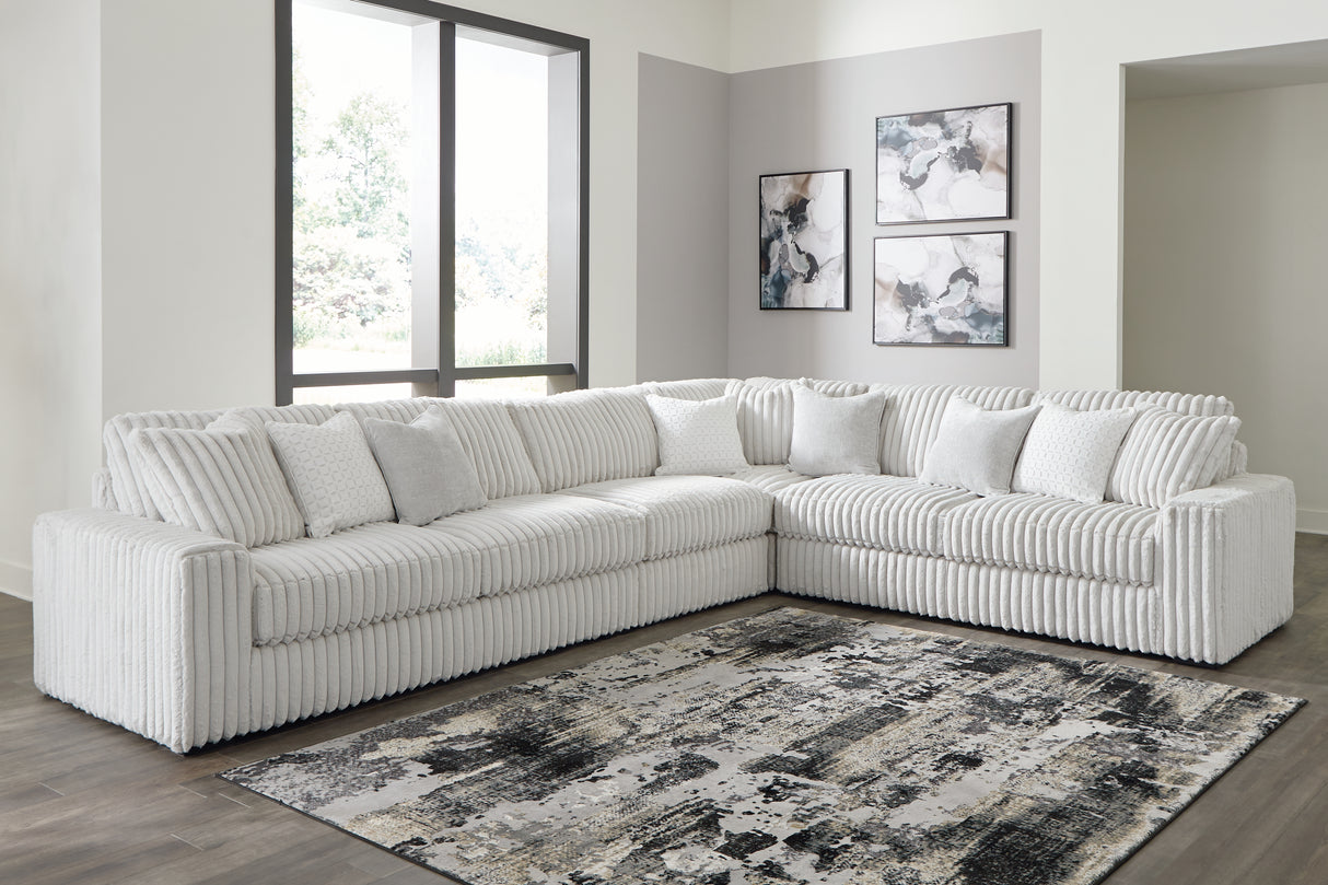 Stupendous 5-Piece Sectional with Ottoman (Armless Chair, Left-Arm Facing Sofa, Right-Arm Facing Sofa, Wedge, Oversized Accent Ottoman)