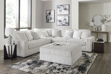 Stupendous 4-Piece Sectional with Ottoman (Left-Arm Facing Sofa, Right-Arm Facing Sofa, Wedge, Oversized Accent Ottoman)