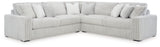 Stupendous 4-Piece Sectional with Ottoman (Left-Arm Facing Sofa, Right-Arm Facing Sofa, Wedge, Oversized Accent Ottoman)