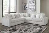 Stupendous 4-Piece Sectional with Ottoman (Left-Arm Facing Sofa, Right-Arm Facing Sofa, Wedge, Oversized Accent Ottoman)