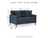 Bixler Loveseat (Color: Navy)