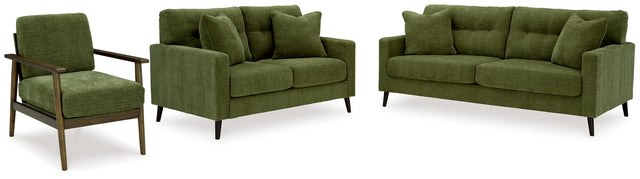 Bixler 3-Piece Sofa, Loveseat and Chair (Sofa, Loveseat, Showood Accent Chair)