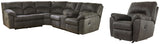 Tambo 3-Piece Sectional with Recliner (Left-Arm Facing Reclining Loveseat, Right-Arm Facing Reclining Loveseat, Recliner)