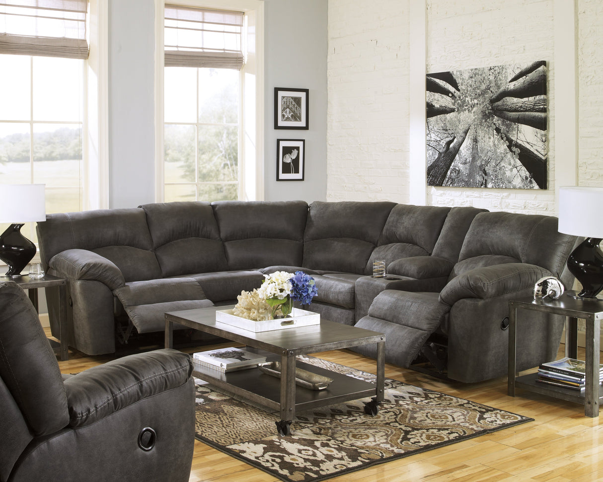 Tambo 2-Piece Reclining Sectional (Color: Pewter)