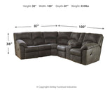 Tambo 3-Piece Sectional with Recliner (Left-Arm Facing Reclining Loveseat, Right-Arm Facing Reclining Loveseat, Recliner)