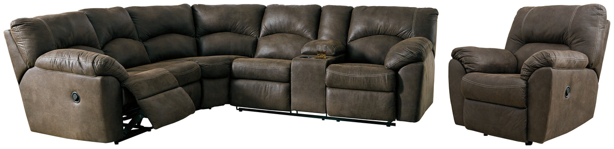 Tambo 3-Piece Sectional with Recliner (Left-Arm Facing Reclining Loveseat, Right-Arm Facing Reclining Loveseat, Recliner)