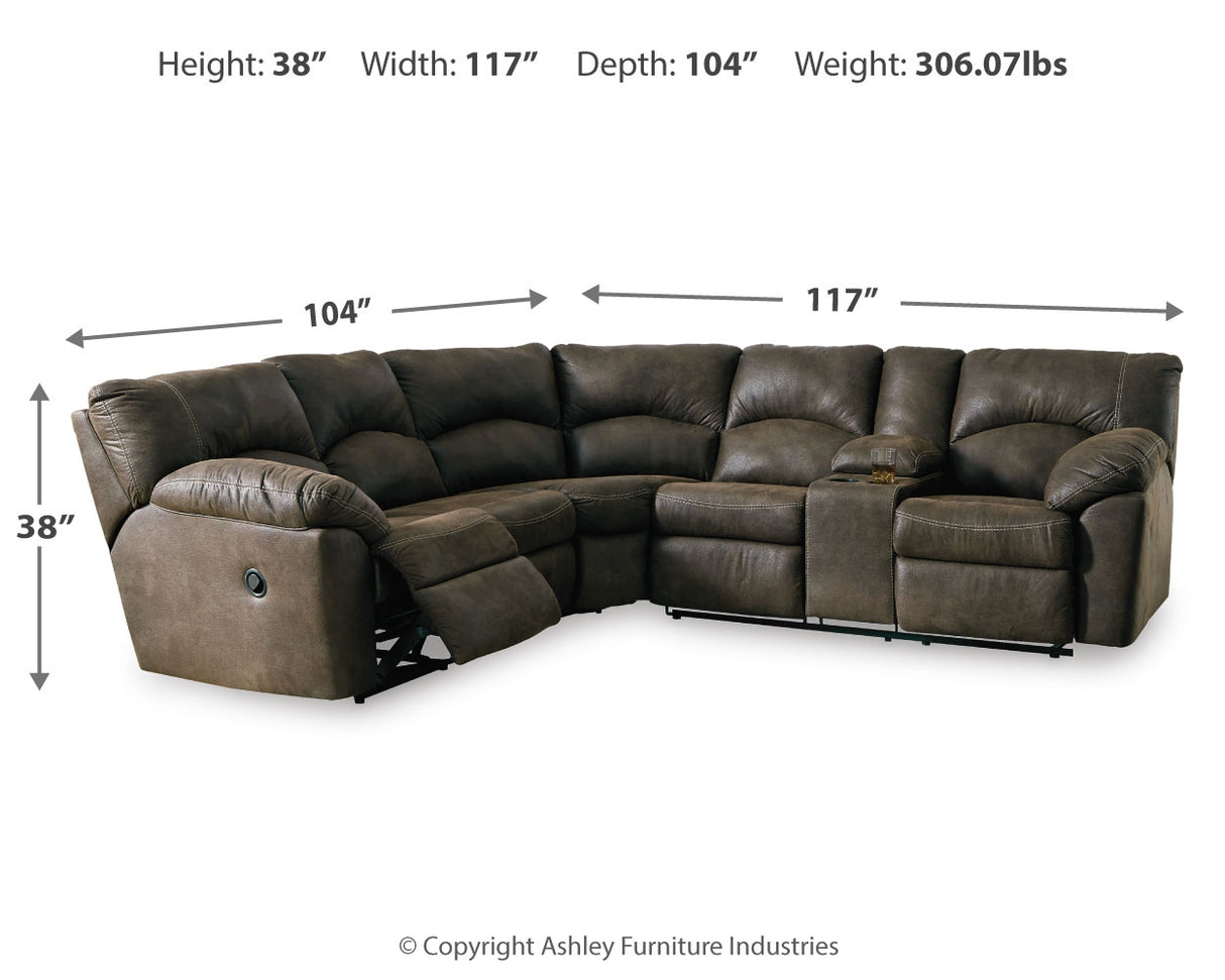 Tambo 2-Piece Reclining Sectional (Color: Canyon)
