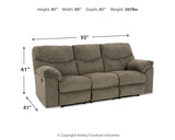 Alphons 3-Piece Sofa, Loveseat and Recliner (Reclining Sofa, Reclining Loveseat, Recliner)