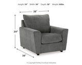 Stairatt 4-Piece Sofa, Loveseat, Chair and Ottoman (Sofa, Loveseat, Chair, Ottoman)