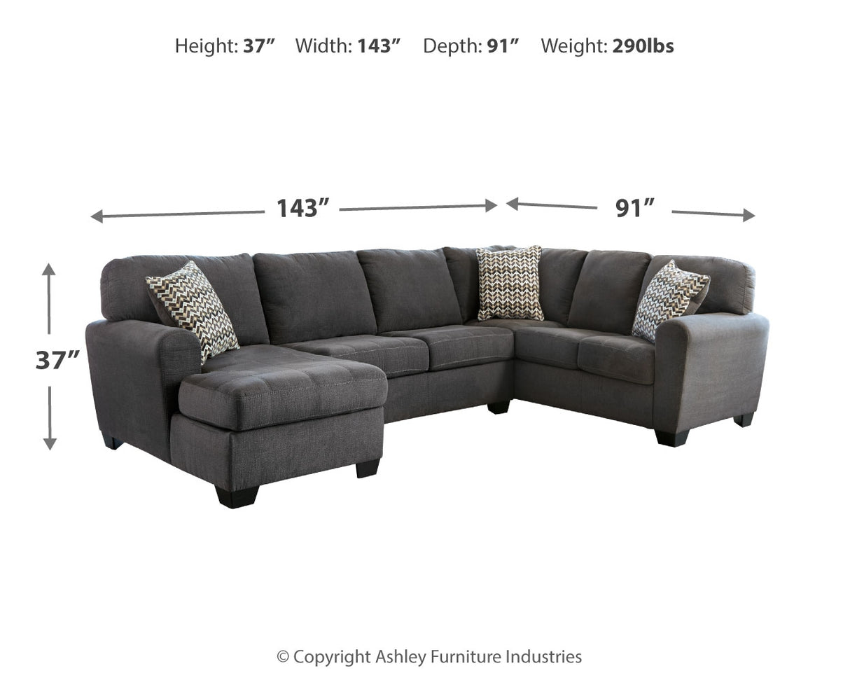 Ambee 4-Piece Sectional with Ottoman (Left-Arm Facing Corner Chaise, Armless Loveseat, Right-Arm Facing Sofa, Oversized Accent Ottoman)
