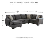 Ambee 4-Piece Sectional with Ottoman (Left-Arm Facing Corner Chaise, Armless Loveseat, Right-Arm Facing Sofa, Oversized Accent Ottoman)