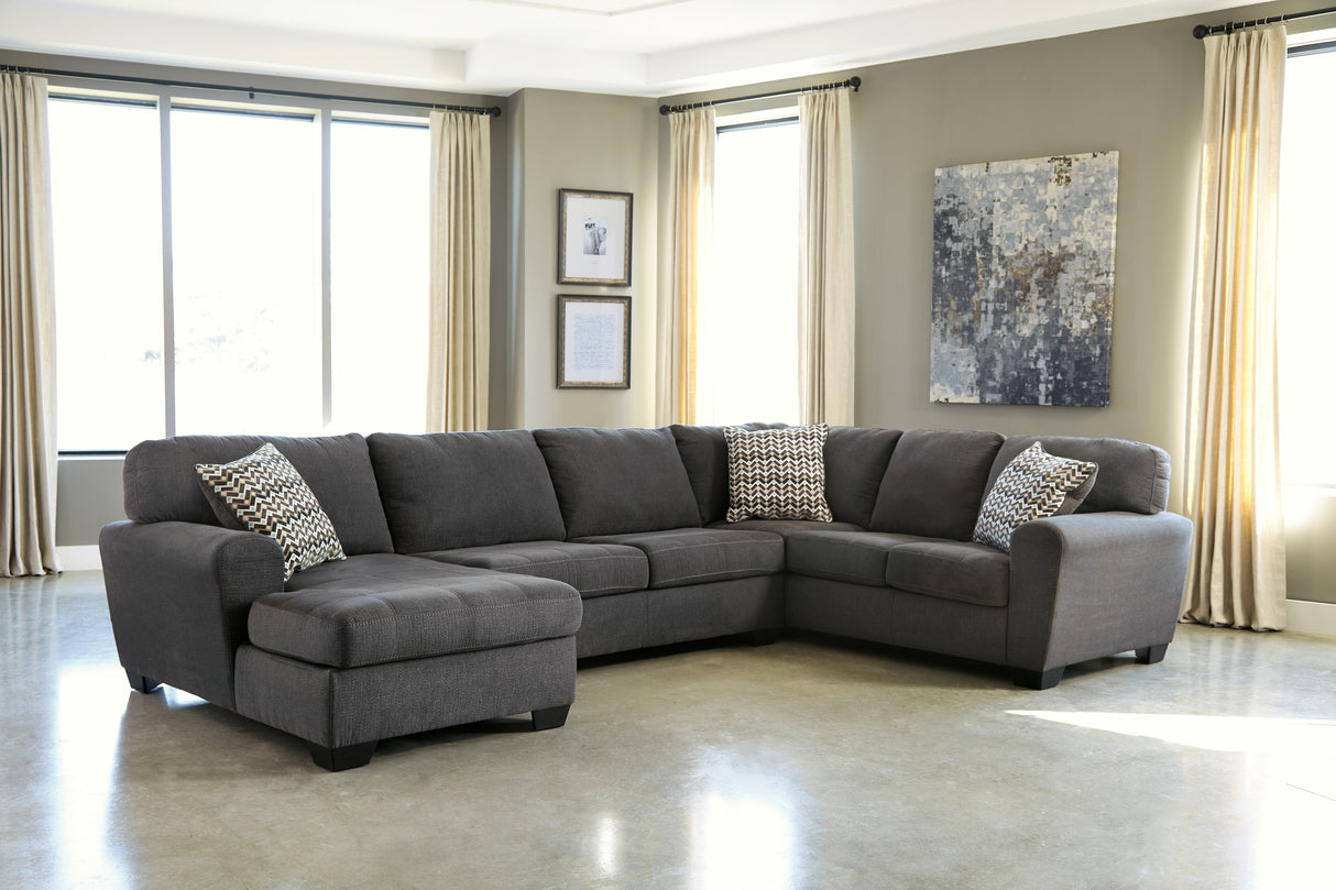 Ambee 4-Piece Sectional with Ottoman (Left-Arm Facing Corner Chaise, Armless Loveseat, Right-Arm Facing Sofa, Oversized Accent Ottoman)