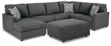 Edenfield 4-Piece Sectional with Ottoman (Left-Arm Facing Corner Chaise, Armless Loveseat, Right-Arm Facing Sofa with Corner Wedge, Oversized Accent Ottoman)