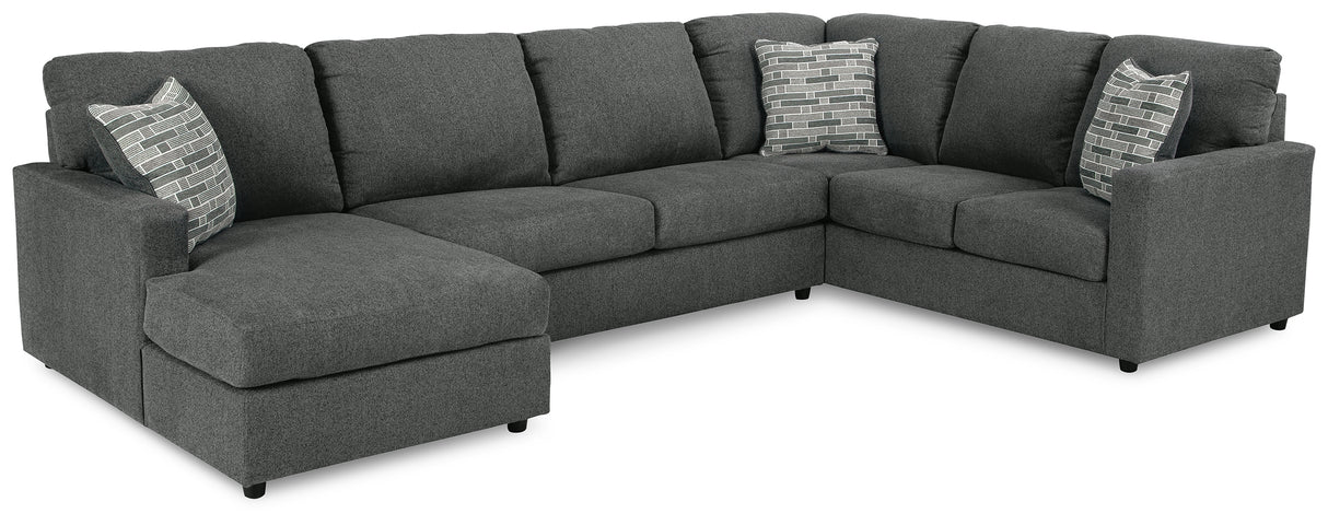 Edenfield 3-Piece Sectional with Chaise (Color: Charcoal)