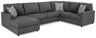 Edenfield 3-Piece Sectional with Chaise (Color: Charcoal)