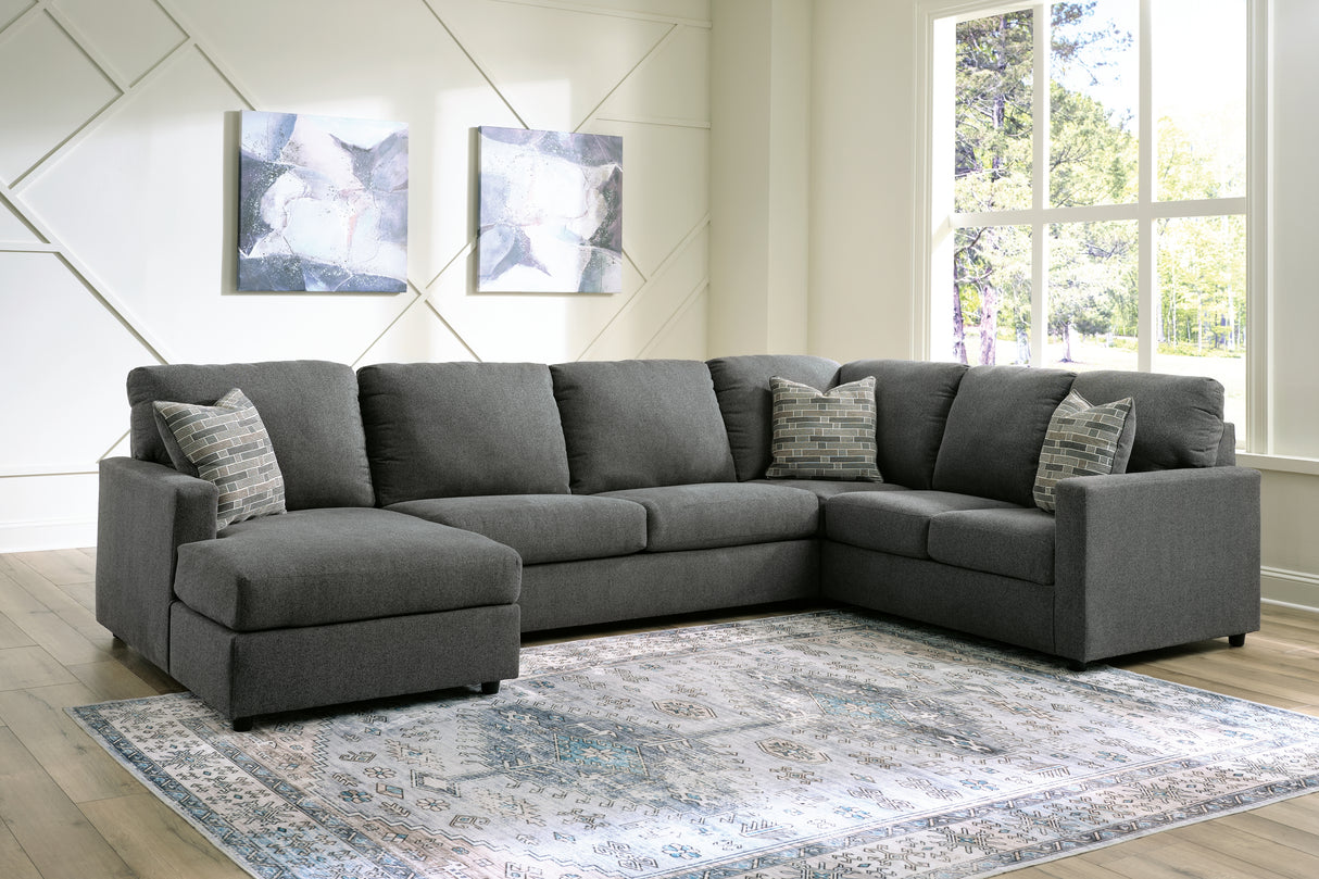 Edenfield 3-Piece Sectional with Chaise (Color: Charcoal)