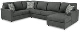 Edenfield 3-Piece Sectional with Chaise (Color: Charcoal)
