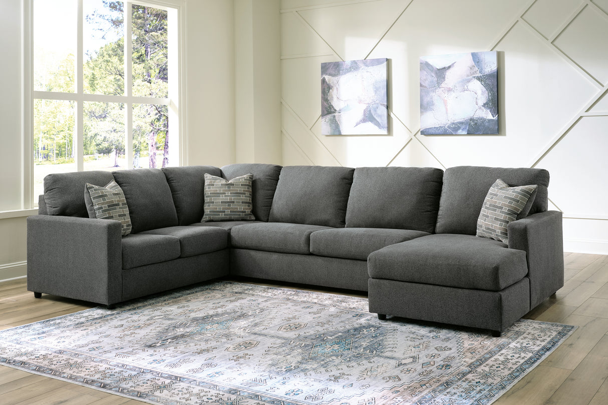 Edenfield 3-Piece Sectional with Chaise (Color: Charcoal)