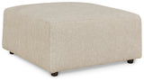Edenfield Oversized Accent Ottoman (Color: Linen)