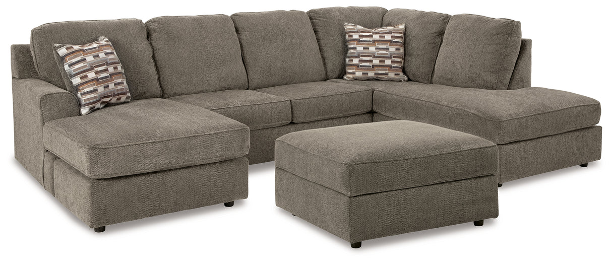 O'Phannon 3-Piece Sectional with Ottoman (Left-Arm Facing Sofa Chaise, Right-Arm Facing Corner Chaise, Ottoman With Storage)