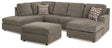 O'Phannon 3-Piece Sectional with Ottoman (Right-Arm Facing Sofa Chaise, Left-Arm Facing Corner Chaise, Ottoman With Storage)
