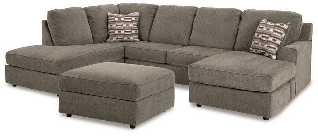 O'Phannon 3-Piece Sectional with Ottoman (Right-Arm Facing Sofa Chaise, Left-Arm Facing Corner Chaise, Ottoman With Storage)
