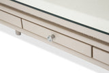 Glimmering Heights - Writing Desk w / Glass Top - Ivory