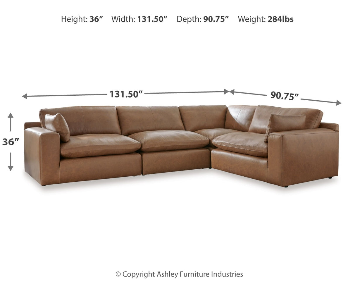 Emilia 5-Piece Sectional with Ottoman (Armless Chair, Left-Arm Facing Corner Chair, Right-Arm Facing Corner Chair, Wedge, Oversized Accent Ottoman)