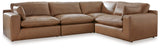 Emilia 4-Piece Sectional (Color: Caramel)