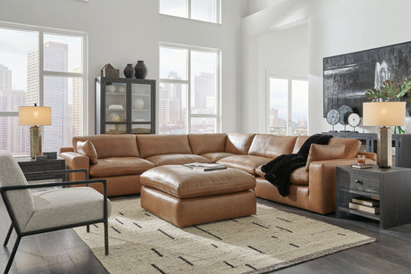 Emilia 6-Piece Sectional with Ottoman (Armless Chair, Armless Chair, Left-Arm Facing Corner Chair, Right-Arm Facing Corner Chair, Wedge, Oversized Accent Ottoman)