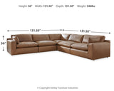 Emilia 5-Piece Sectional (Color: Caramel)