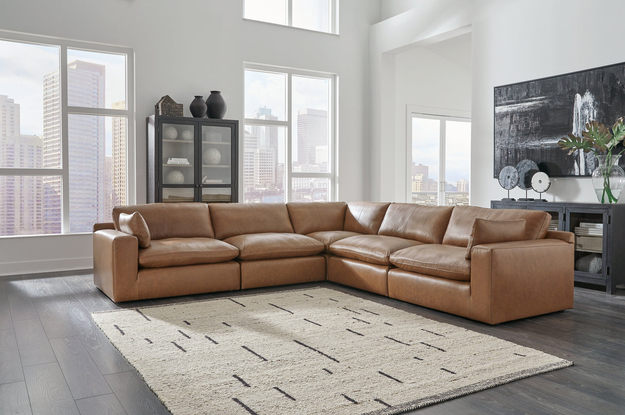 Emilia 5-Piece Sectional (Color: Caramel)