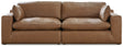 Emilia 2-Piece Sectional Loveseat (Color: Caramel)