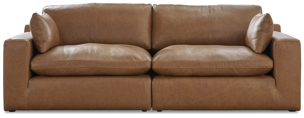 Emilia 2-Piece Sectional Loveseat (Color: Caramel)