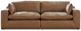 Emilia 2-Piece Sectional Loveseat (Color: Caramel)