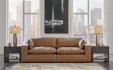 Emilia 2-Piece Sectional Loveseat (Color: Caramel)