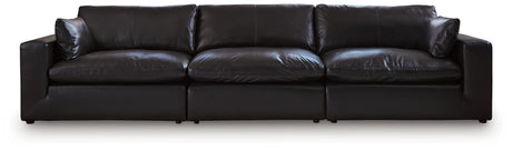 Emilia 3-Piece Sectional Sofa (Color: Black)