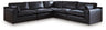 Emilia 5-Piece Sectional (Color: Black)