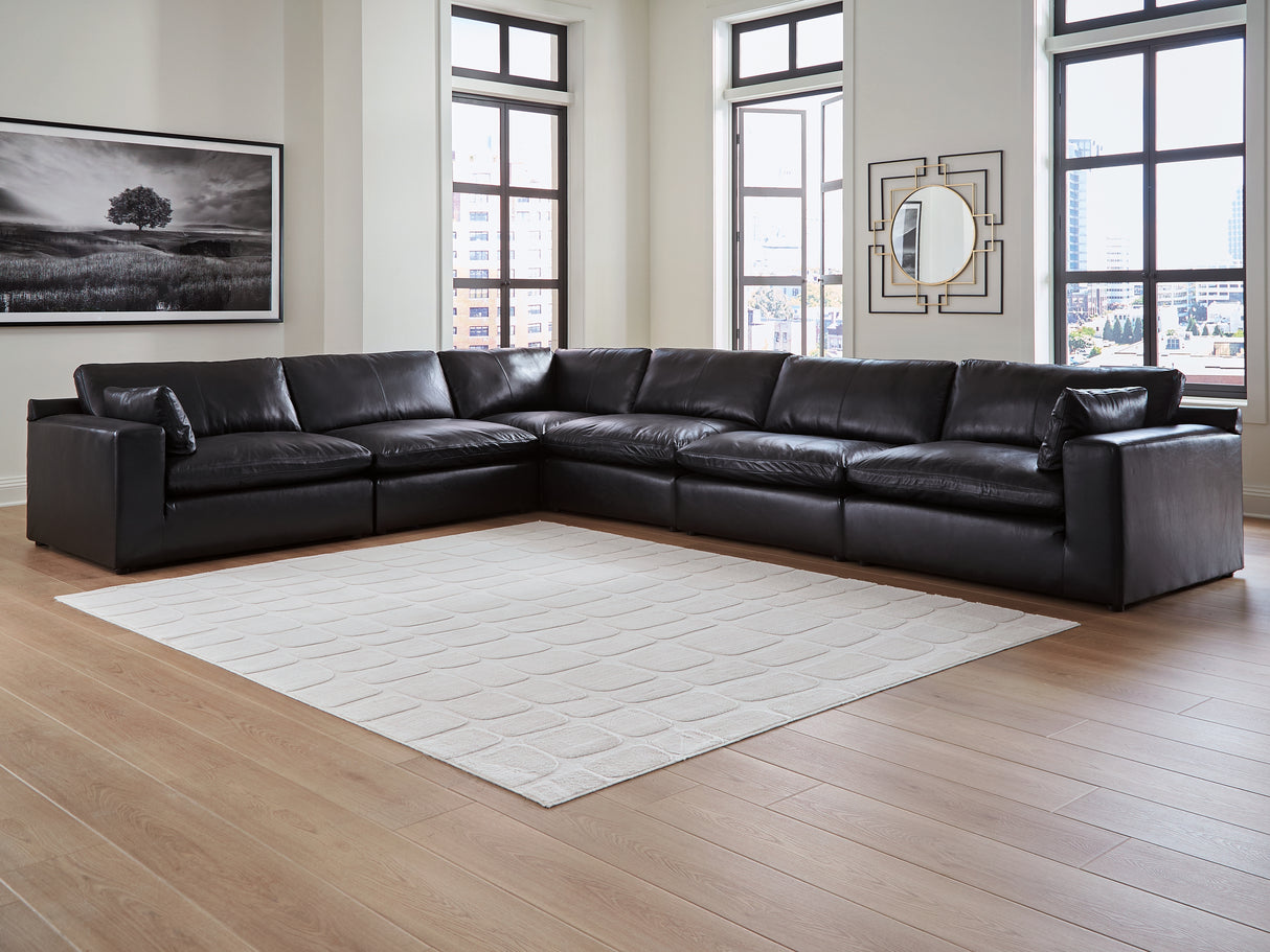 Emilia 6-Piece Sectional (Color: Black)
